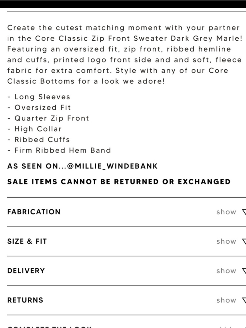Wildfox Light Grey Marle Half-Zip Sweatshirt - Picture 8 of 13